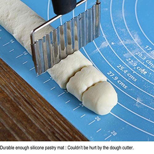 Silicone Baking Mat 20" x 16" for Pastry Rolling with Measurements, Liner Heat Resistance Table Placemat Pad Pastry Board, Thick Reusable Nonstick Silicone Pastry Mat for Pizza Cake Fondant Pie Crust