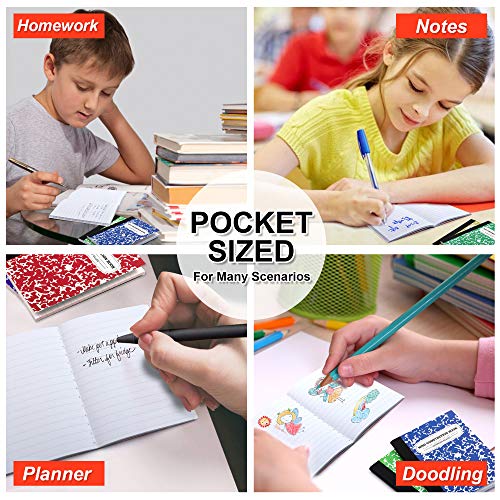 Composition Notebook, Mini Sized 30 Pack 5 Colors Narrow Ruled Mini