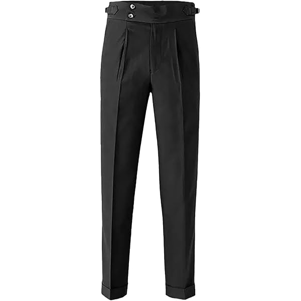 Men High Waist Slim Business Cropped Pant Flat Front Stretch Skinny Tapered Dress  Pant Comfort Stretch Fit Pant (Black,29) at Amazon Men's Clothing store