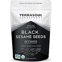 Terrasoul Superfoods Organic Black Sesame Seeds, 2 Lbs - Raw | Unhulled | Lab-Tested