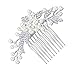 Sunshinesmile Bride Rhinestone Wedding Bridal Hair Comb Pearl Flower Hair Jewelry Crystal Headpiece