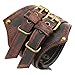 HZMAN Men's Alloy Genuine Leather Belt Leather Buckle Bracelet Cuff Adjustable (Crimson)