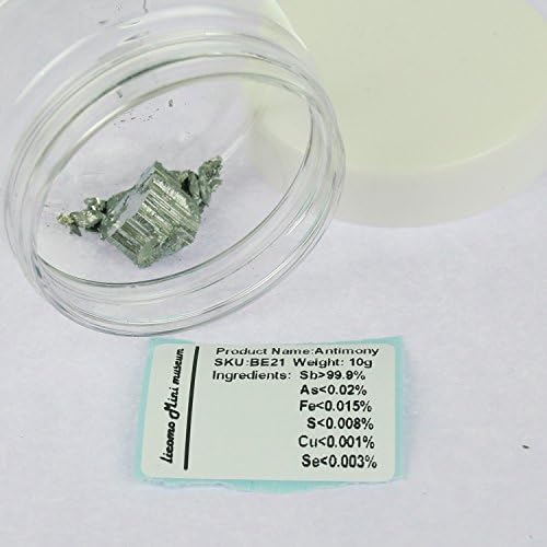 Pomcat 10 Pcs High Purity 99.99% Pure Antimony Sb Metal Element in Plastic Bottles