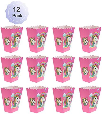 Unicorn Popcorn Boxes Rainbow Popcorn Box Bulk For Kids Baby Shower Birthday Party Favors Reusable Personalized Magical Pink Popcorn Snack Treat Box Cute Party Decorations 12 Pack