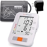 LotFancy Large Cuff Blood Pressure Monitor with Adapter & Talking Function, 2 User Mode, Irregular Heartbeat Detector, 4 Inches LCD, FDA Approved (Talking + Adapter + L Cuff 13-17”)