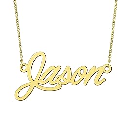 BYBWBL Jason Name Pendant Necklace 18k Gold Plated