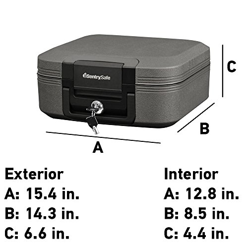SentrySafe CHW20221 Fireproof Box and Waterproof Box with Key Lock 0.28 Cubic Feet SentrySafe CHW20221 Fireproof Box and Waterproof Box with Key Lock 0.28 Cubic Feet