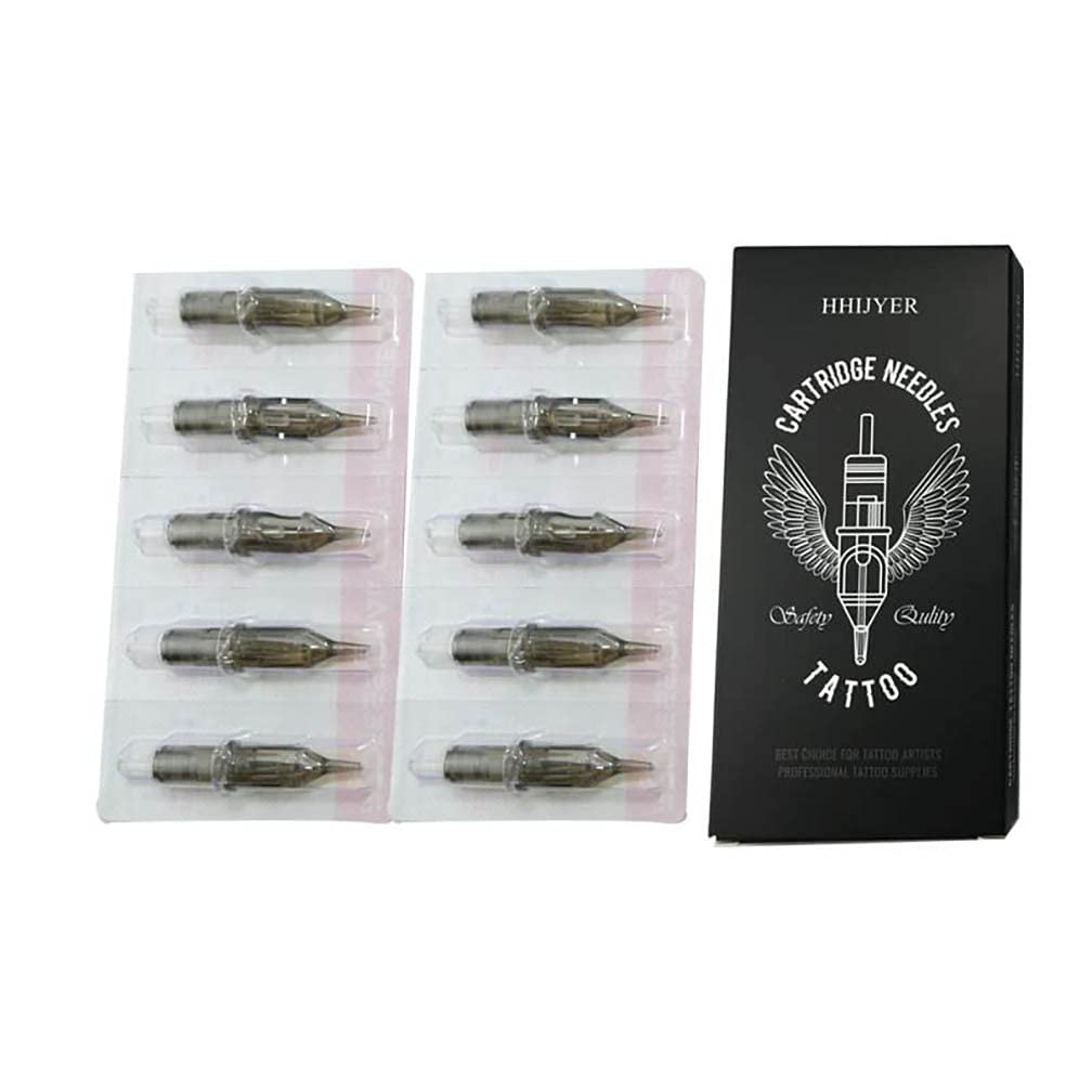 10PCS Disposable Tattoo Cartridge Needles,RS Tattoo Cartridge Needles Set, Disposable Tattoo Needle, Liner Shader,PVC Transparent Material,for Tattoo Cartridge Machine Pen (5RS)