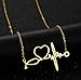 SXNK7 Stainless Steel Gold Silver Heartbeat Cardiogram ECG Pendant Stethoscope Chokers Necklace