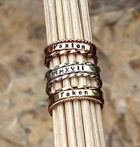 Dainty Stacking Name Rings in Silver, Gold and Rose Gold