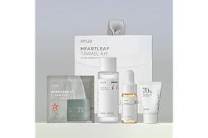ANUA heartleaf smoothing trial Korean kit | travel size, gift set with heartleaf 77 clear pad, heartleaf77% smoothing toner and daily lotion & heartleaf 80 moisture soothing ampoule, Korean skin care