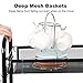 LANGRIA 5-Tier Basket Stand Kitchen Bathroom Trolley Full-Metal Rolling Storage Cart with Lockable Wheels 5 Side Hooks and Shelves Utility Mesh Wire 66 lbs. Weight Capacity (Black)