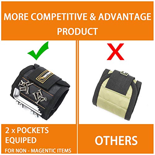 2 Pack Magnetic Wristband Holding Screws,WERTIOO Magnetic Screw Holder With Strong Magnets for Best Unique Christmas Gift for Men, DIY Handyman, Father/Dad, Husband, Boyfriend, Him, Women  - Thumbnail 3