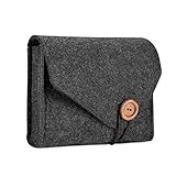 ProCase MacBook Power Adapter Case Storage Bag, Felt Portable Electronics Accessories Organizer Pouch for MacBook Pro Air Laptop Power Supply Magic Mouse Charger Cable Hard Drive Power Bank -Black