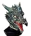 Creepy Dragon Latex Mask Dragon Animal Full Head Fancy Dress Up Halloween Party Costume Mask