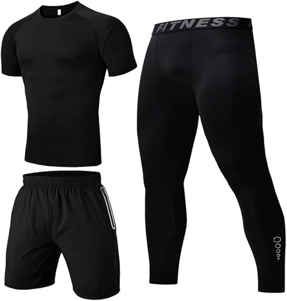 Amazon スポーツウェア シャツ メンズ インナー 半袖 丸首 メンズ コンプレッションウェア スポーツ ジム ジョギング ウェア ゴルフ シャツ スーツ インナー 下着 春物 夏 秋 冬 スポーツシャツ 上下 メンズ 夏 トレーニングウェア シャツ 通販