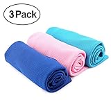 Ranipobo 3 Pack Multi Function Sports Exercise Gym Sweat Cool Towel Summer Ice Cold Cooling Neck Headband Scarf Towels 35.4 x 14.4 inch