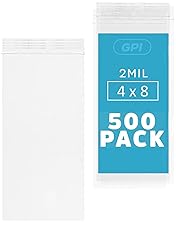 GPI - 4" x 8" Long Zip Bags, 500 Count, 2