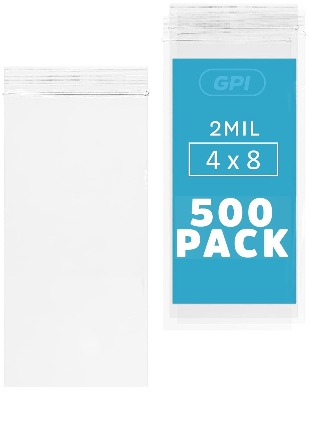 GPI - 4" x 8" Long Zip Bags, 500 Count, 2