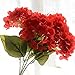 Youngman 5 Heads Hydrangea Beautiful Artificial Flower Bunch Bouquet Home Wedding Decor (Red)