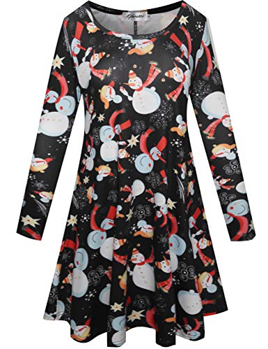 Aphrattiwomens Long Sleeve Christmas Party Swing Tunic Dress Casual Holiday  | Desertcart Bahamas