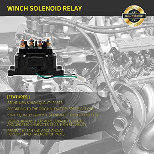 Sikawai Winch Solenoid Relay 12V 250A Contactor with 6 Protecting Caps for 4x4 Vehicles UTV ATV Winch Solenoid Compatible with ATV UTV 1500lb 2000lb 5000lb Polaris 800 1000 - Image 7