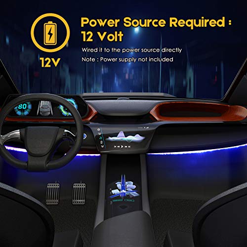 Geeon Blue LED Strip Lights Waterproof for Boats Auto Cars Trailers RV Motorcycle Bike Interior Exterior Lighting 12V 12'' 3528 SMD Pack of 4 - Thumbnail 5
