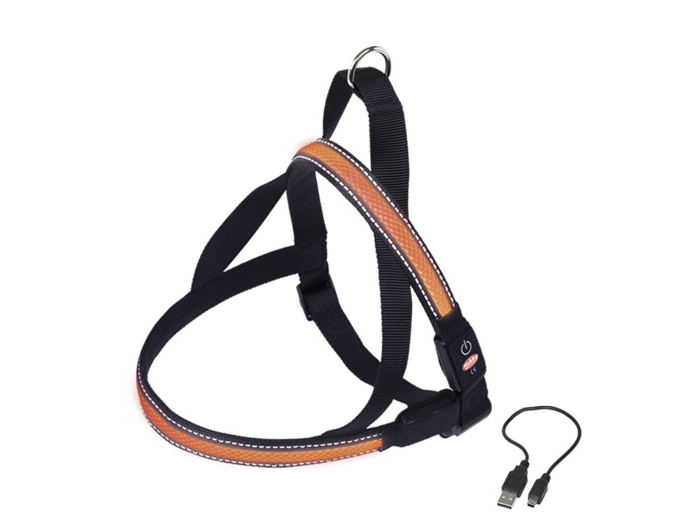 Nobby Norwegian harness flash mesh, orange, S: L: 50-65 cm + 48 cm, W: 25 mm, 1 piece — image 1