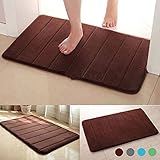 VANRA(tm) Bath Mat Bath Rugs Anti-slip Bath Mats Anti-bacterial Non-slip Bathroom Mat Soft Bathmat Bathroom Carpet for Baby Kids Safety with Memory Foam Coral Velvet Fabric 19.7