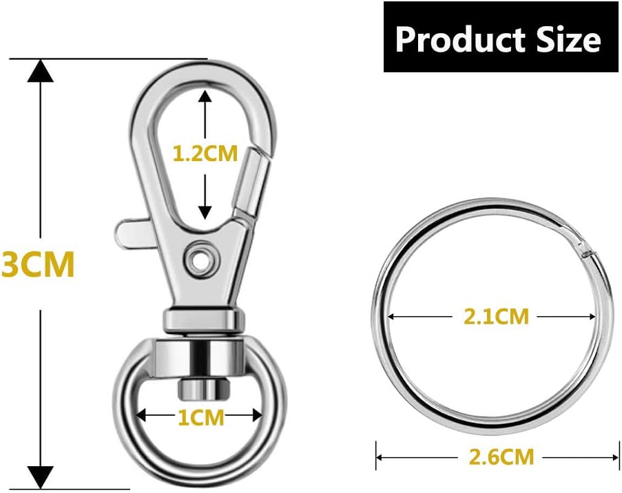 120 Pcs Key Chain Hooks with Key Rings BigaMart