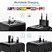 Travel Adapter, AMDISI 4 x Power Types, 4x USB Ports, Worldwide Adapter With US/AUS/UK/EU Plug,Works in 150 Countries(Black)