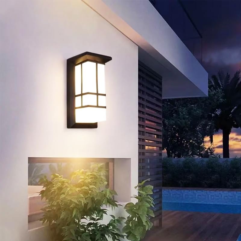 XZM Modern LED Outdoor Wall Light12W Warm white IP65 Aluminum Alloy Waterproof Porch Front Door Wall Lamp Garden Patio Balcony Exterior Decorative Wall Lighting
