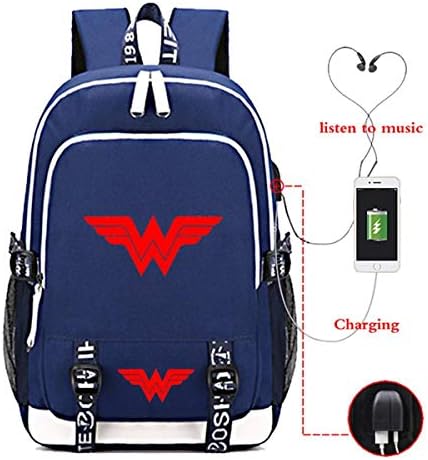 Children's Backpack, Wonder Woman Backpack Multifunction Usb Charging Backpack Outdoor Large Capacity Student Bag Computer Backpack H-44 * 30 * 15 CM