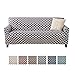 Home Fashion Designs Printed Twill Sofa Slipcover. One Piece Stretch Couch Cover. Strapless Sofa Cover for Living Room. Brenna Collection Slipcover. (Sofa, Charcoal)