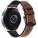 Fullife Compatible with Galaxy Watch 46mm Bands Leather and Silicone Hybrid Sports Band Replacement For Samsung Galaxy Watch Band Galaxy Watch 3 45mm Smart Watch, Coffee