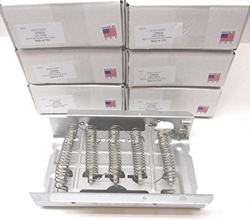 Major Appliances 279838 6pk for Whirlpool Roper & Kenmore Dryer Heater Heating Element Coil
