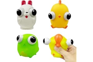 Pinkiwine 4 Pack Easter Squeeze Out Eyes Toys for Kids Boys Girls Toddlers Easter Basket Stuffers Gifts Party Favors