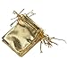 YUTIAN 100pcs Drawstring Organza Pouch Jewelry Wedding Favor Candy Bag Packing Gold 9X12 Centimeter