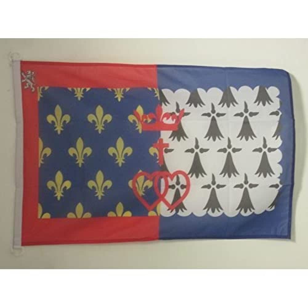 AZ FLAG - Pays de la Loire Flag - 2x3 Ft - For Outdoor - French region of Pays de la Loire Banner Knitted Polyester with Two Plastic Rings - Fade Resistant - Vivid Colors - 2' x 3' Feet - 90x60 Cm
