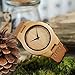 BOBO BIRD Men's Bamboo Wooden Watch with Brown Cowhide Leather Strap Analog Quartz Casual Watches