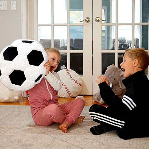 image for CatchStar Soccer Ball Pillow Fluffy Stuffed Soccer Plush Sports Ball T