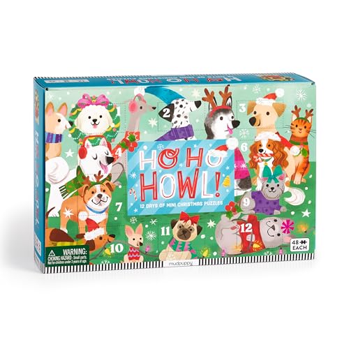Mudpuppy Ho Ho Howl! – 12 Days of Puzzles Featuring 12 Paw-Some 48 Piece Mini J…