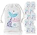 Kreatwow Mermaid Party Favor Bags Drawstring Goody Bags for Mermaid Party Supplies 5 x 8 inches 10 Pack