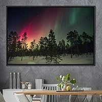 Framed Canvas Wall Art Dayspring Astronomy & Space Contemporary Cosmic Dramatic Green Group Photography Realism - 16x24 inches