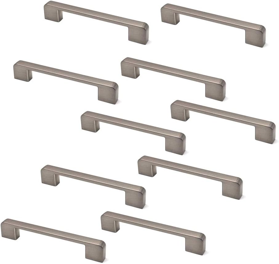 Set of 10 NUZAMAS Cabinet Door Handles and Pulls, Furniture Drawer Handles, Zinc Alloy, 106mm Long