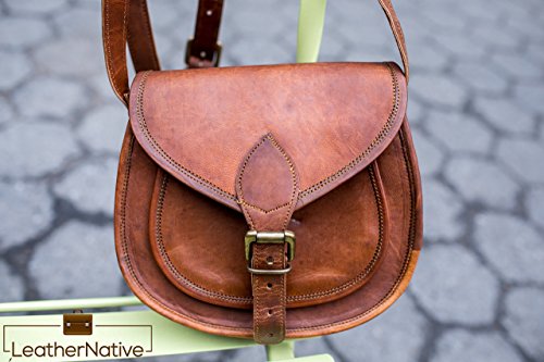 Leather Native Women's Leather Purse Gypsy Bag Crossbody Women Handbag Shoulder Travel Satchel Tote Bag 7x9x3 Inches Brown Pre Valentines Day Special Sale! - Thumbnail 3