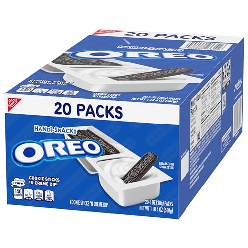 HANDI-SNACKS OREO COOKIE STICKS ‘N CREME DIP SNACK PACKS, 20 SNACK PACKS