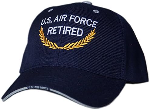 US HONOR Officially Licensed Embroidered Retired U.S. Air Force Baseball Caps Hats Blue