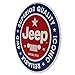 Jeep Round Embossed Metal Sign - Vintage Jeep Sign for Garage or Man Cave