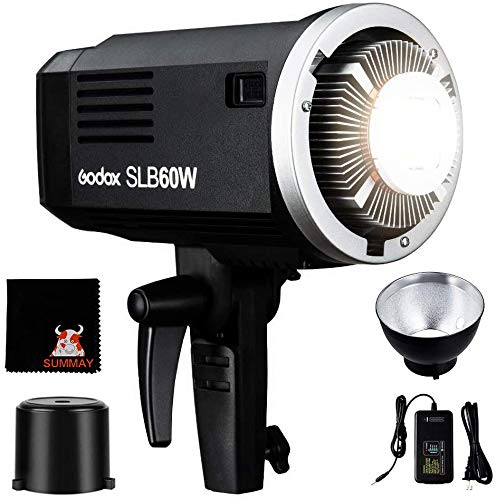GODOX SLB60W LED Video Light White Version High Brightness with Rechargeble Battery Bowens Mount LCD Panel 5600K±200K for Video Recording Photo Journalistic Wedding Shooting, etc